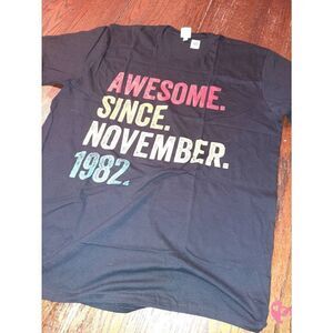 New XL Awesome Since November 1982 Short Sleeve Tee T-Shirt Top